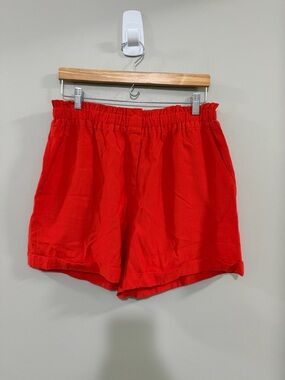 NWT JODIFL Bright Red Elastic-Waist Casual Shorts
